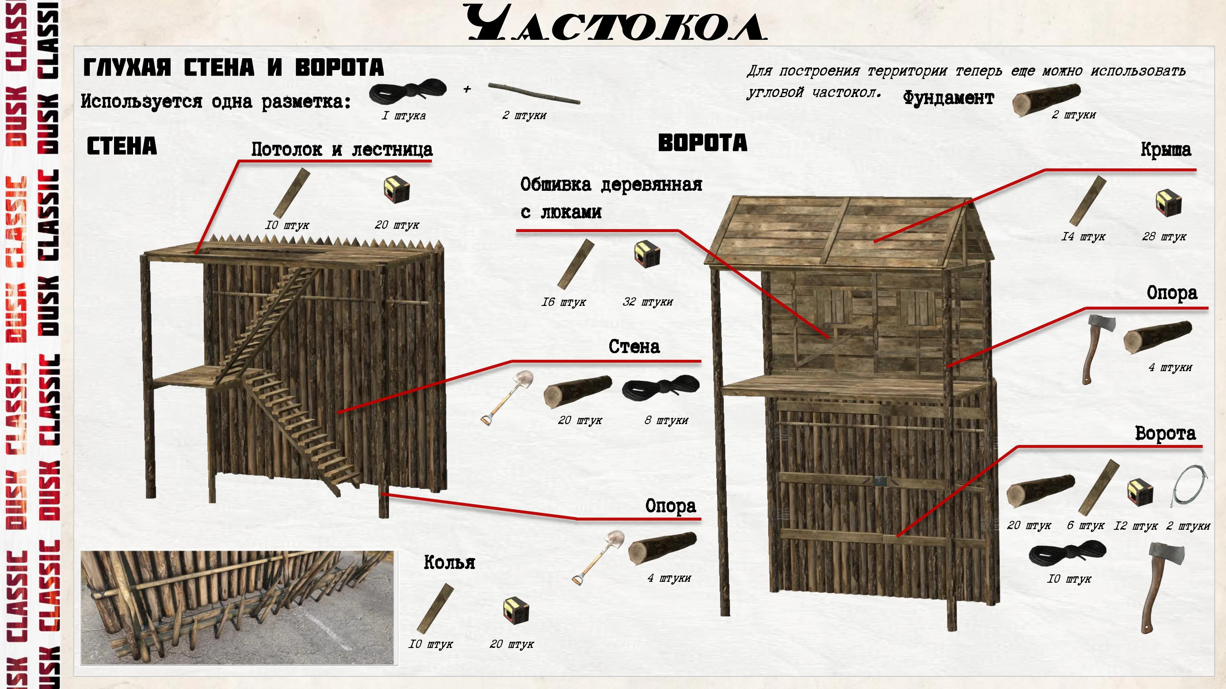Схема частокола